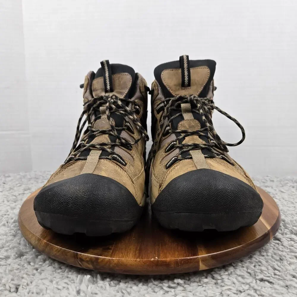 Keen Mens 13 Targhee 2 Mid Waterproof Brown Black Performance Trail Hiking Boots